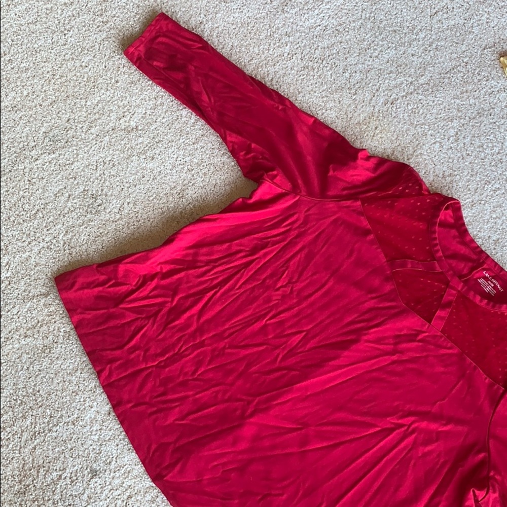 red long sleeve with lace in front